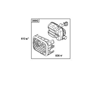 Exhaust Group Diagram and Parts List for 020000 - 09Z999 Briggs and Stratton Engine